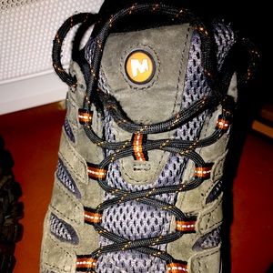 Merrell Mens Brown Hiking Trail Shoes Vibram Soles Select Dry SZ 9.5